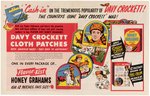 "DAVY CROCKETT CLOTH PATCHES" PREMIUM SET WITH RETAILER'S LETTER, FOLDER & ADVERTISING SIGN.