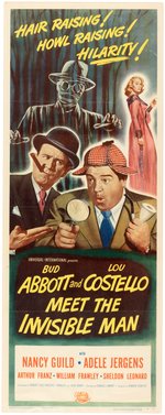 "ABBOTT AND COSTELLO MEET THE INVISIBLE MAN" INSERT MOVIE POSTER.