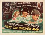 "ABBOTT AND COSTELLO MEET THE INVISIBLE MAN" LINEN-MOUNTED HALF-SHEET MOVIE POSTER.