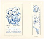 ROY ROGERS & WILD BILL HICKOK TRANSFERS PROTOTYPE ORIGINAL ART PAIR.