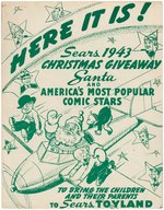 "SANTA'S CHRISTMAS COMIC VARIETY SHOW" 1943 SEARS TOYLAND PREMIUM COMIC BOOK PROMOTIONAL FOLDER.