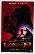 "STAR WARS - REVENGE OF THE JEDI" ORIGINAL TITLE ADVANCE ONE SHEET POSTER.