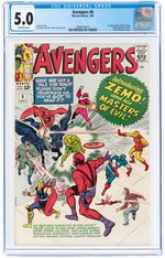 "AVENGERS" #6 JULY 1964 CGC 5.0 (FIRST BARON ZEMO & MASTERS OF EVIL).