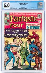 "FANTASTIC FOUR" #27 JUNE 1964 CGC 5.0 VG/FINE.