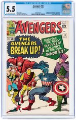 "AVENGERS" #10 NOVEMBER 1964 CGC 5.5 FINE- (FIRST IMMORTUS).