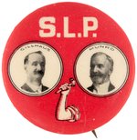 GILLHAUS MUNRO 1908 SOCIALIST LABOR PARTY JUGATE BUTTON.