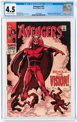 "AVENGERS" #57 OCTOBER 1968 CGC 4.5 VG+ (FIRST VISION).