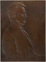 ABRAHAM LINCOLN BRONZE PLAQUE BY VICTOR DAVID BRENNER.