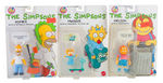 "THE SIMPSONS" MATTEL CARDED SET OF 7, REMOTE CONTROL SKATEBOARD BART, AND BK DOLL SET.