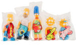 "THE SIMPSONS" MATTEL CARDED SET OF 7, REMOTE CONTROL SKATEBOARD BART, AND BK DOLL SET.