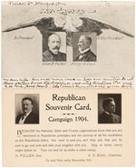ROOSEVELT & PARKER FIVE 1904 PRESIDENTIAL CAMPAIGN POSTCARDS.