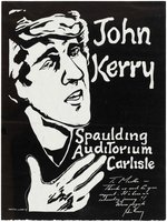 JOHN KERRY 1971 SIGNED EVENT POSTER AND RELATED EPHEMERA.