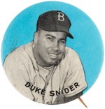 BROOKLYN DODGERS TRIO OF 1950s STADIUM BUTTONS FOR HODGES, REESE AND SNIDER.