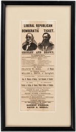 RARE 1872 MASSACHUSETTS GREELEY & BROWN JUGATE BALLOT.