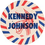 RARE "KENNEDY JOHNSON" 1960 SMILING DONKEY "JACK-BILT STICK ON BADGE."