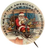 SANTA CHOICE COLOR BUTTON TRIO WITH AIRSHIP, DOLL AND FROM BROOKLYN STORE.