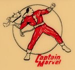 CAPTAIN MARVEL & OTHERS CELLULOID-COVERED INK BLOTTER & IRON-ON.