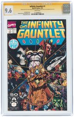 "INFINITY GAUNTLET" #1 JULY 1991 CGC 9.6 NM+ - SIGNATURE SERIES WITH SKETCH.