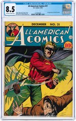 "ALL-AMERICAN COMICS" #21 DECEMBER 1940 CGC 8.5 VF+.