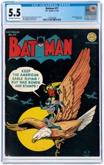 "BATMAN" #17 JUNE-JULY 1943 CGC 5.5 FINE-.