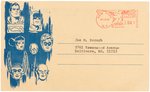 DC COMICS REPLY POSTCARD WITH "CHALLENGERS OF THE UNKNOWN" CONTENT.