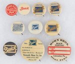 BUICK CARS TEN RARE BUTTONS 1930s OR EARLIER.