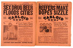 "THE TABLOID NEWS" 1933 NEWSPAPER PAIR WITH SEX/DOPE RELATED HEADLINES.