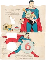 "SUPERMAN" 1940s BIRTHDAY CARD NEAR SET.