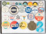 GENERAL MOTORS 27 BUTTONS AND ONE MIRROR W/THREE FROM SOUTH GATE CA. PLANT FOR BUICK-OLDS-PONTIAC.