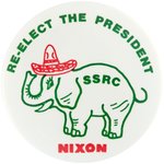 "RE-ELECT THE PRESIDENT SSRC NIXON" 1972 CAMPAIGN BUTTON.