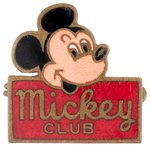 "MICKEY CLUB" C. 1950s RARE GERMAN ENAMEL PIN WITH DISNEY COPYRIGHT.