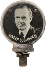 "KEEP COOLIDGE" SCARCE 1924 CAR RADIATOR CAP.