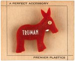 "TRUMAN" AND "DEWEY" BAKELITE DONKEY & ELEPHANT PIN-BACKS ON ORIGINAL CARDS.