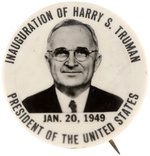 TRUMAN INAUGURAL REAL PHOTO PORTRAIT BUTTON HAKE #2019.