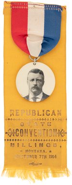 ROOSEVELT "STATE CONVENTION BILLINGS, MONTANA" RIBBON BADGE.