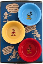 MICKEY MOUSE & DONALD DUCK POST CEREAL STORE DISPLAY WITH SIGN AND PREMIUM BEETLEWARE CEREAL BOWLS.