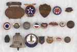 WORLD WAR I 20 BADGES AND STUDS FROM INDUSTRIAL COMPANIES & SPECIFIC PLACES.