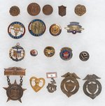 WWI 19 PINS & STUDS FOR MANY GROUPS INCL. ARMY, NAVY, VETS, MOTHERS AND 2 DIFF. WOMEN'S SERVICE.