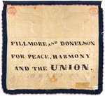 FILLMORE & DONELSON "PUT NONE BUT AMERICANS ON GUARD" 1856 TWO SIDED PARADE BANNER.