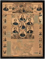 LINCOLN, DOUGLAS, BELL & HOUSTON "POLITICAL CHART PRESIDENTIAL CAMPAIGN, 1860" GRAPHIC POSTER.