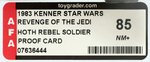 "STAR WARS: REVENGE OF THE JEDI - REBEL SOLDIER (HOTH BATTLE GEAR)" PROOF CARD AFA 85 NM+.