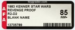 "STAR WARS: REVENGE OF THE JEDI - R2-D2" PROOF CARD AFA 85 NM+ (BLANK NAME).