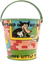 "WHO'S AFRAID OF THE BIG BAD WOLF - THREE LITTLE PIGS" SAND PAIL.