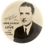 JOHN GILBERT & GARBO "LOVE" 1927 MOVIE MIRROR PLUS GARBO BLUE NILE FACE POWDER MIRROR C. 1930.