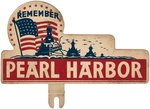 WORLD WAR II "REMEMBER PEARL HARBOR" LICENSE PLATE TOPPER/ATTACHMENT PAIR.