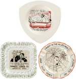 WORLD WAR II ANTI-AXIS HITLER ASHTRAY TRIO.