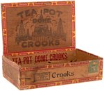 "TEA POT DOME CROOKS" SCARCE 1924 ANTI-COOLIDGE CIGAR BOX.