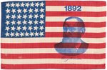 HARRISON 1892 PRESIDENTIAL CAMPAIGN PORTRAIT FLAG HAKE #3069.