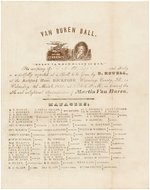 "VAN BUREN BALL" INVITATION TO ROCKFORD, ILLINOIS MARCH 3, 1841 EVENT.