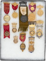 HUDSON VALLEY NY VOLUNTEER FIREMEN'S ASSOC. 11 DELEGATE & ONE MEMBER BADGES 1899-1913.